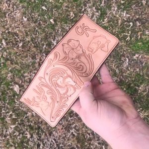 Custom made leather worked wallet